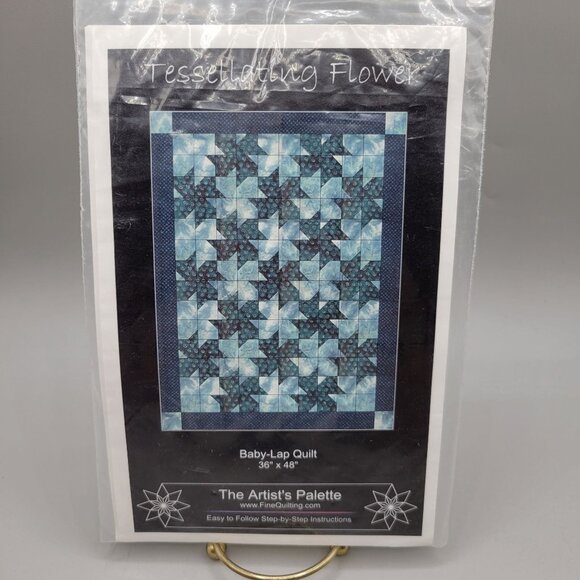 Tessellating Flower Baby-Lap Quilt Pattern 36 X 48 The Artists Palette - Picture 1 of 7